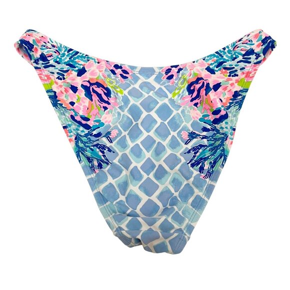 Lilly Pulitzer Pico High Cut Bikini Bottoms in Hidden Treasure Blue - Size 2 - Picture 2 of 4